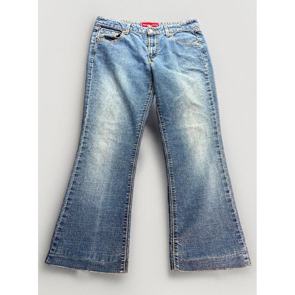 Levi’s 518 Superlow Stretch Bootcut Jeans Women’s 11 Blue Low Rise Y2K Hemmed